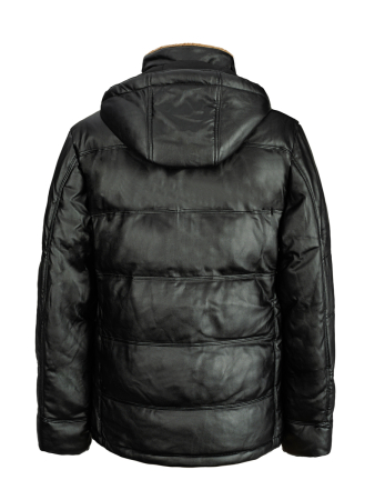 Куртка зимняя мужская Merlion Jackie экокожа (черный) с