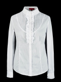 Блузка 115 подростковая школьная (белый) длинный рукав