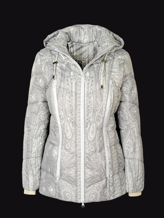 Куртка зимняя женская Merlion ASTARTA (серо-белый принт)