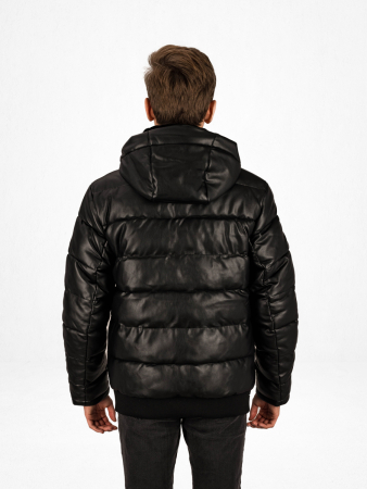 Куртка зимняя мужская Merlion Roman экокожа (черный)